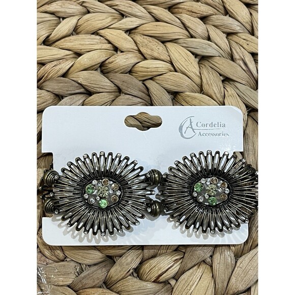 Victorian Art Deco Style Stretch Bracelet Rhinestone Filigree Fairy DEADSTOCK - Picture 6 of 6